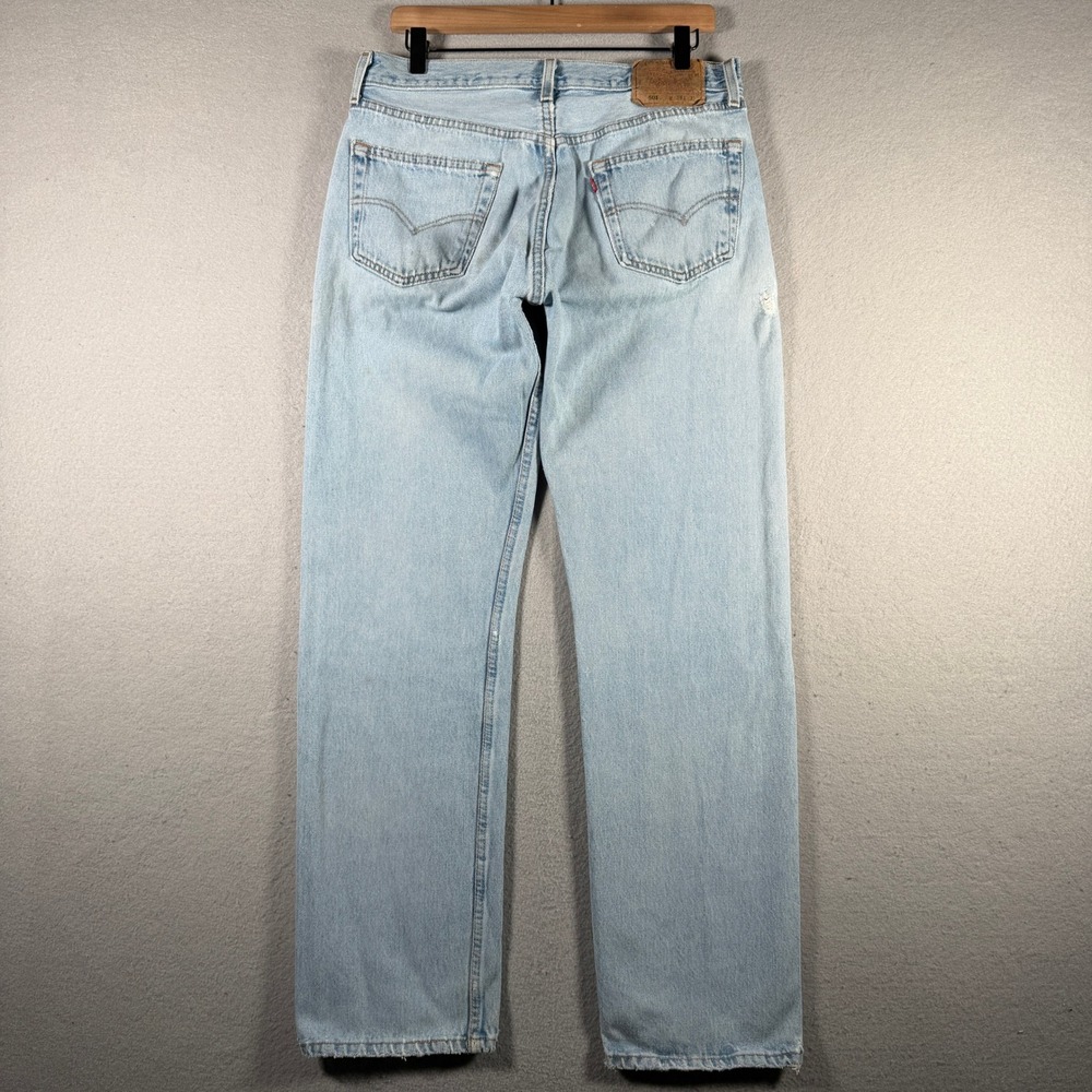 Vintage Levis 501 Jeans Mens 32x31 Made in USA Light Wash Distressed 90s 0997 - Picture 2 of 16